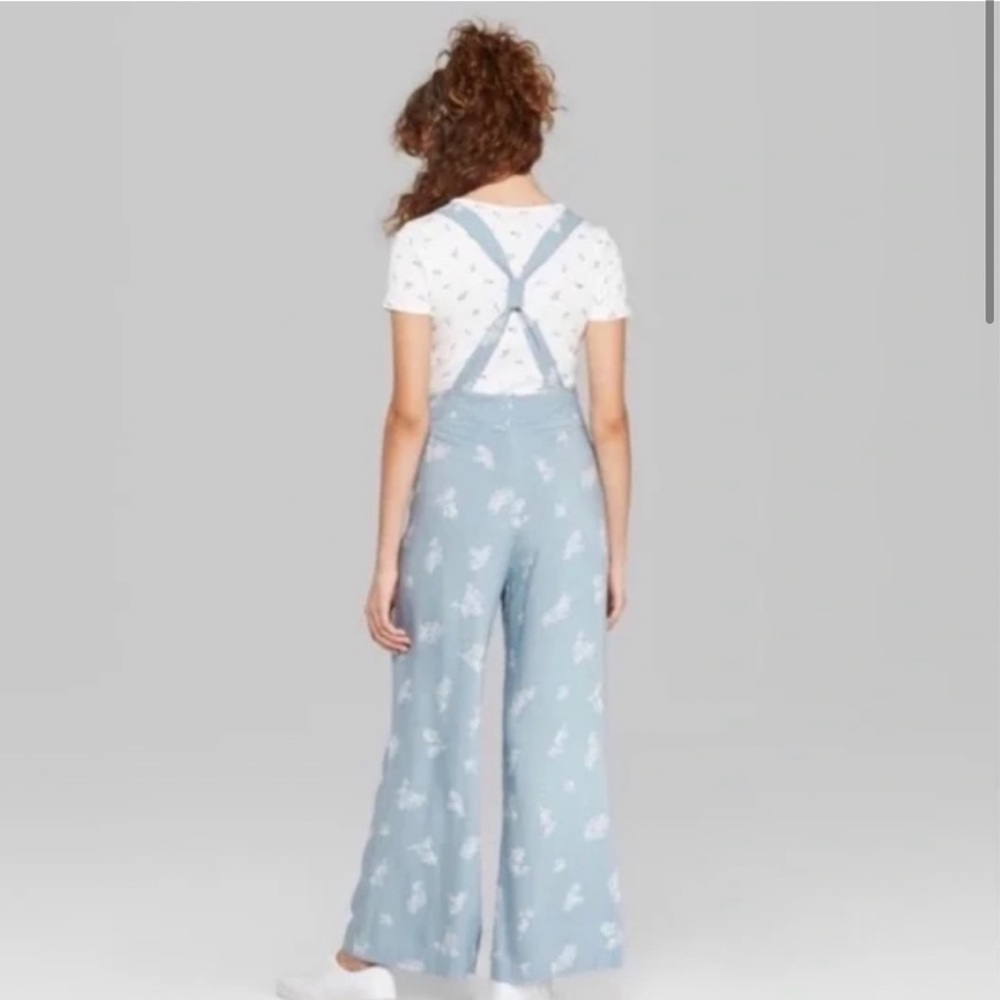 Jumperalls - Blue with White flowers Jumpsuit/overalls